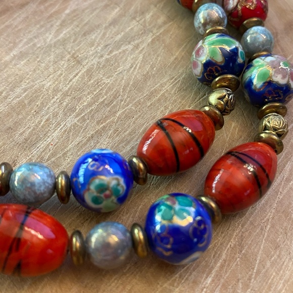 Amazing vintage long Millifiore Bead Necklace - Picture 11 of 15